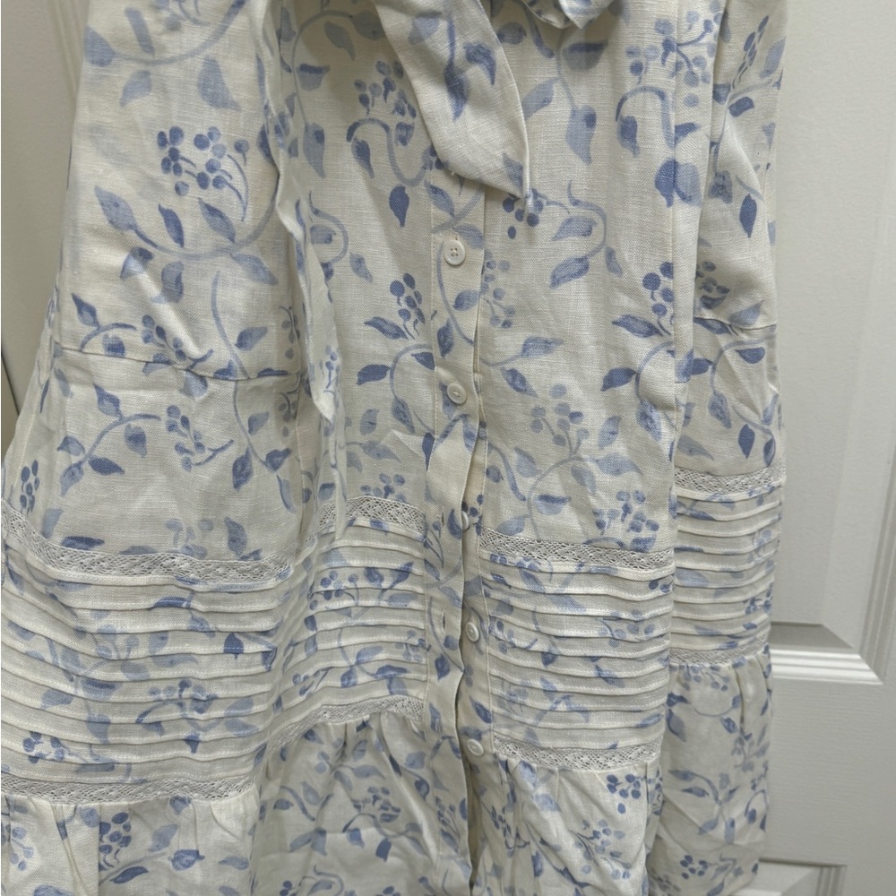 Reformation Lili Linen Midi Dress with Laurel Print - Picture 8 of 11